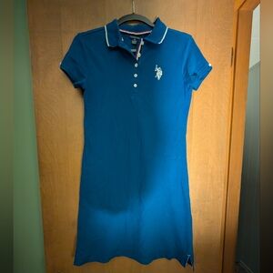 US Polo Assn. Blue Dress with Embroidered Logo